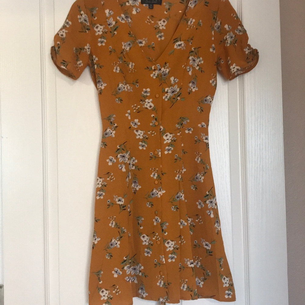 Gold Floral Dress - Picture 1 of 3